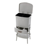 30L 3-Tier Dry Wet Separation Trash Bin with Inner Buckets, WM0674