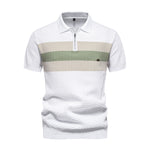 Casual Quarter Zip Turn Down Collar Short Sleeve Polo Shirts, MN0040 (Ver.2)