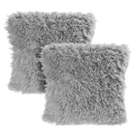 Set of 2 Square Faux Plush Throw Pillow Covers Pillowcases, HT390008