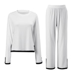 Long Sleeve Top and Wide Leg Pants Loungewear Set, WO0717 (Ver.2)