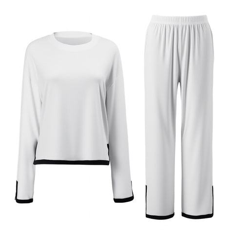 Long Sleeve Top and Wide Leg Pants Loungewear Set, WO0720 (Ver.2)