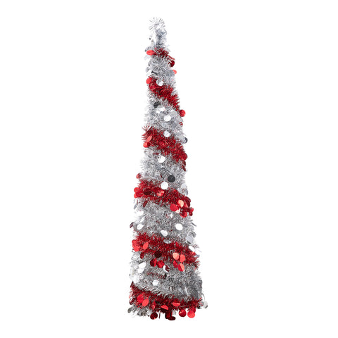 5ft Decorative Pop-up Artificial Tinsel Christmas Trees, SP3062