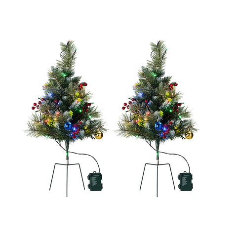 2-Pack Artificial Christmas Trees with Decorations and LED Lights, IF070171 (Ver.2)