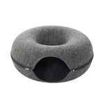 Pets Mood Round Felt Cat Tunnel Bed, Cave Bed for Small Pets, WF0172