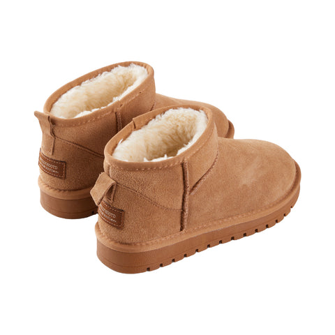 Round Toe Flat Heel Low Cut Ankle Snow Boots, WO0534 (Ver.2)