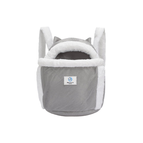 Livingandhome Warm Plush Travel Cat Go Out Backpack with Cat Ears, WM0167