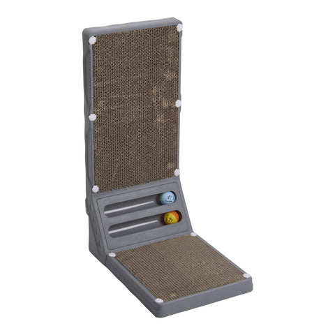 Corrugated L-shaped Cat Scratcher with Toys, CT0688(Ver.2)