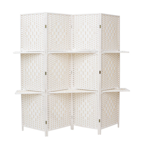 4-Panel Foldable Room Divider with Shelves, LG0333