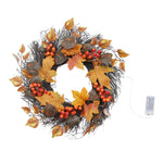 Livingandhome Artificial Maple Leaves Rattan Wreath with LED Light, SW0575