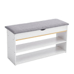 3-Tier Shoe Storage Bench with Padded Seat, XY0156