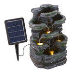 Livingandhome Faux Rock Garden Fountain with Lights, AI1055