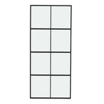 Livingandhome Frosted Glass Black Barn Door with Sliding Hardware Kit, LG1117LG1123