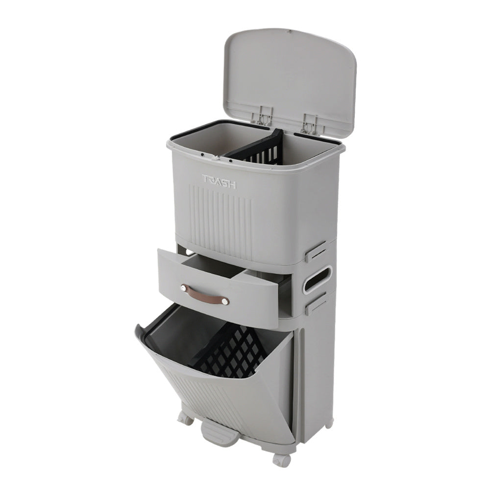 45L Step Open 3 Tier Trash Bin, WM0677 – EVER STRONG