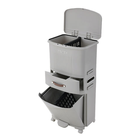 45L Step Open 3 Tier Trash Bin, WM0677