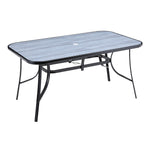 Livingandhome Garden Tempered Glass Wood Grain Coffee Table, LG1261