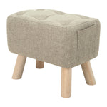 Linen Upholstered Ottoman Footstool with Pocket, ZH0875 (Ver.2)