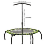 48in Bungee Cords Hexagonal Trampoline with Adjustable T-Bar Handle, DM0889