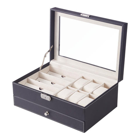 Black Jewellery Storage Box with Transparent Lid, SO0044