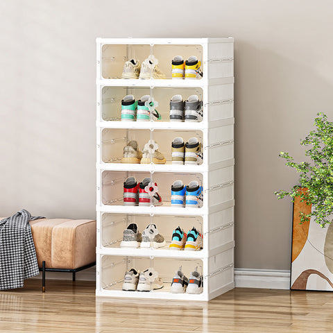 6-Tier Foldable Storage Cabinet Shoes Organizer with Doors, SW1003 (Ver.2)