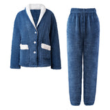 Shawl Collar Button-Up Loungewear Set, CC061447 (Ver.2)