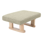 Linen Upholstered Footstool with Wooden Legs, FA0557