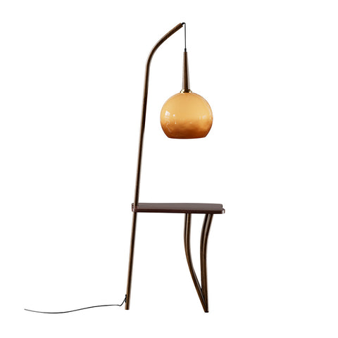 Vintage Style Floor Lamp with Irregular Design and Pomelo-Shaped Lampshade, FI1197