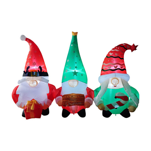 Christmas Inflatable Gnome Trio with LED Lights, IF540069