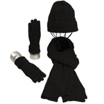 3 in 1 Winter Knitted Hat Scarf Gloves Set, HF0585