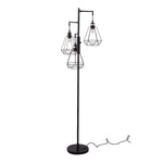 Black Modern Industrial Style 3-head Floor Lamp with Irregular Shade, FI1096