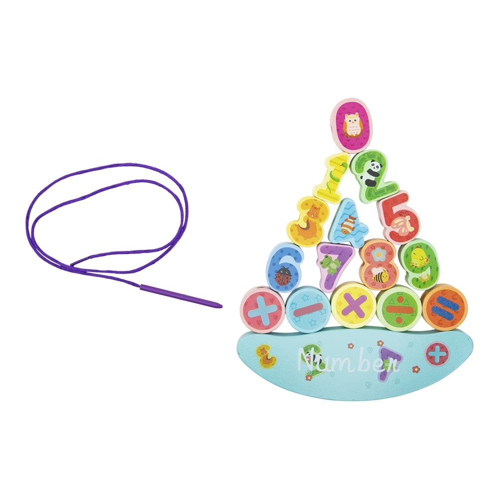 Wooden Numbers Stacking Toys Balance Block Game for Toddlers, SI0098 ...