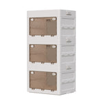 3-Layer Foldable Storage Rack Home Organizer with Doors, SC2310