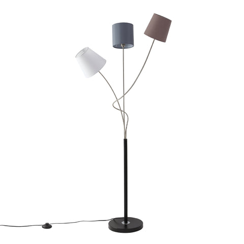 Modern Floor Lamp with 3-Heads Fabric Shade, FI0886