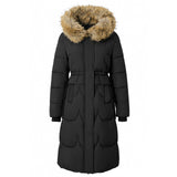 Polyester Quilted Coat with Faux Fur Hood, CC062006