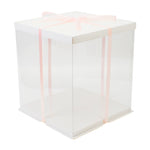 Clear Plastic Cake Gift Box with Ribbon, SC1495