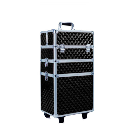 Sheonly 3in1 Diamond Pattern Cosmetic Makeup Train Case, DM0717