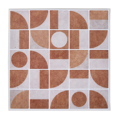 Set of 10 Self-adhesive Geometric Retro Wall Tile Stickers, SW1128 (Ver.2)