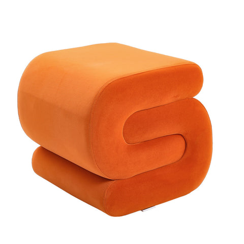 Livingandhome S-shaped Velvet Vanity Stool Ottoman, ZH1396