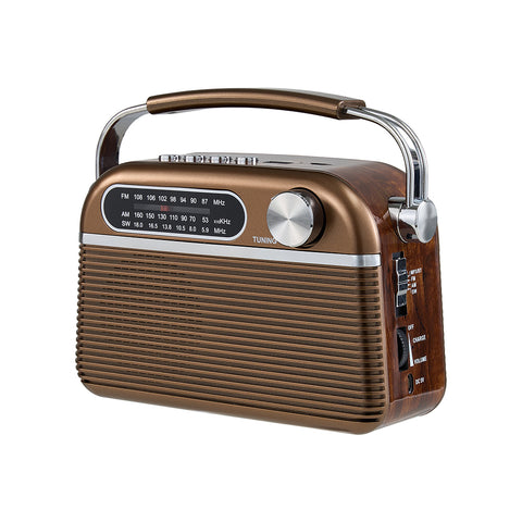 Vintage Style FM/SW/AM 3-Band Radio USB/TF Card Music Player, DF380050