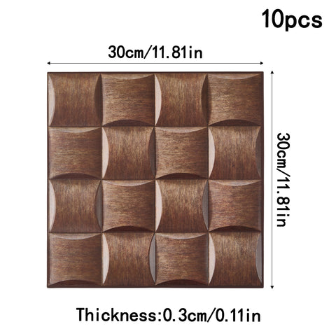 10-Pack 3D Self-Adhesive Wall Tile Stickers, HF070419