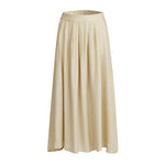 High Waist A-line Midi Skirt with Elastic Waistband and Pockets, CC060887 (Ver.2)