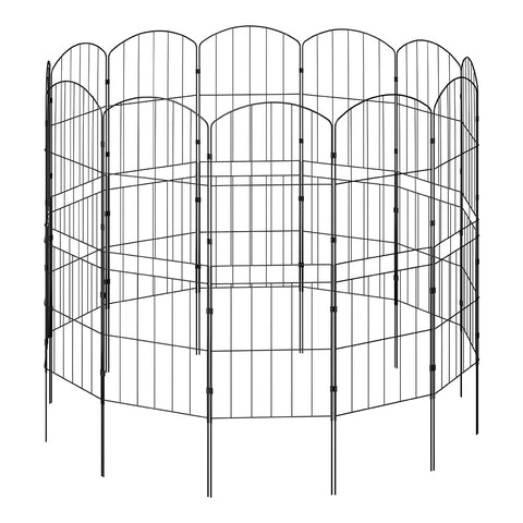 10 Panels 31x96cm Metal Garden Edging Fence Yard Borders Decor, ZX0027
