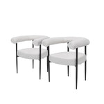 Set of 2 Modern Dining Chairs with Black Metal Legs, FD240101 (Ver.2)