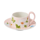 Ceramic Floral Coffee Cup & Saucer Set, HD320136