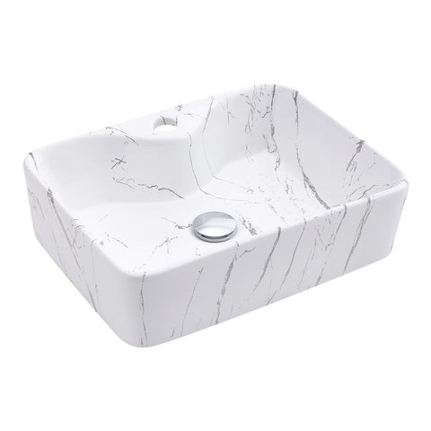 Livingandhome Rectangular Marble Vessel Sink, DM0655