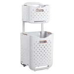 2-Tier Foldable Laundry Baskets with Casters, WZ0276