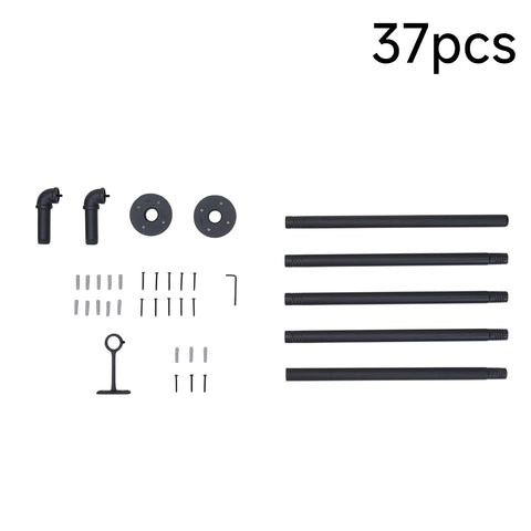 Matte Black Metal Telescopic Curtain Rod, MD390015