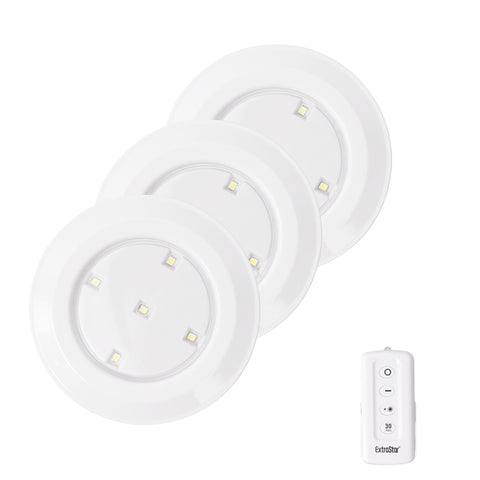 1.7w LED Night Light with Remote, powered by 3xAAA Batteries, Set of 3, AJ1039