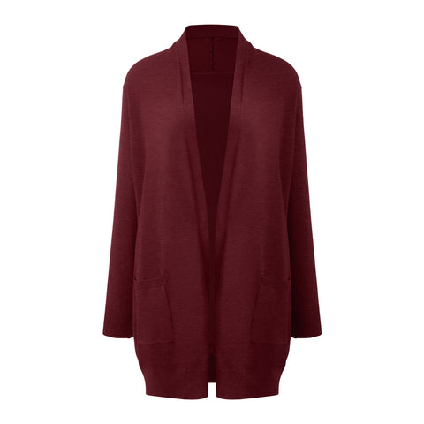 Long-Sleeve Knitted Open-Front Cardigan Sweater, CC061504