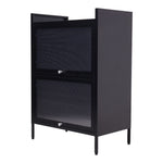 Black Steel File Cabinet with Transparent Flip-Up Door, DM0908