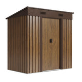 4 x 6FT Metal Apex Roof Garden Storage Shed, GS190138GS190139